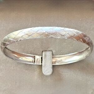 10k White Gold Vintage Bangle Bracelet Sandblasted Textured White Gold